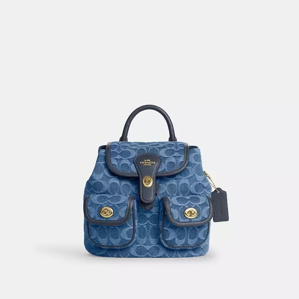 NWT！COACH Hadley Backpack In Signature Denim（CDB95）fast shipping - Picture 9 of 14